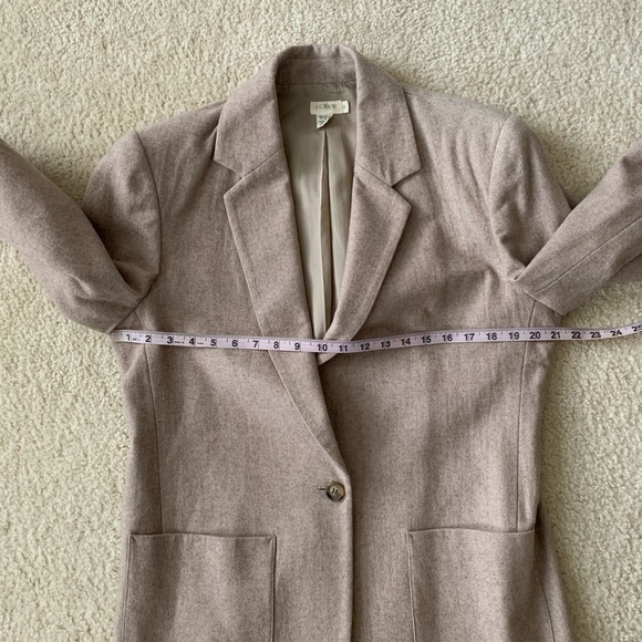 Vintage J.Crew Wool One Button Blazer Oatmeal 10 - Picture 4 of 6